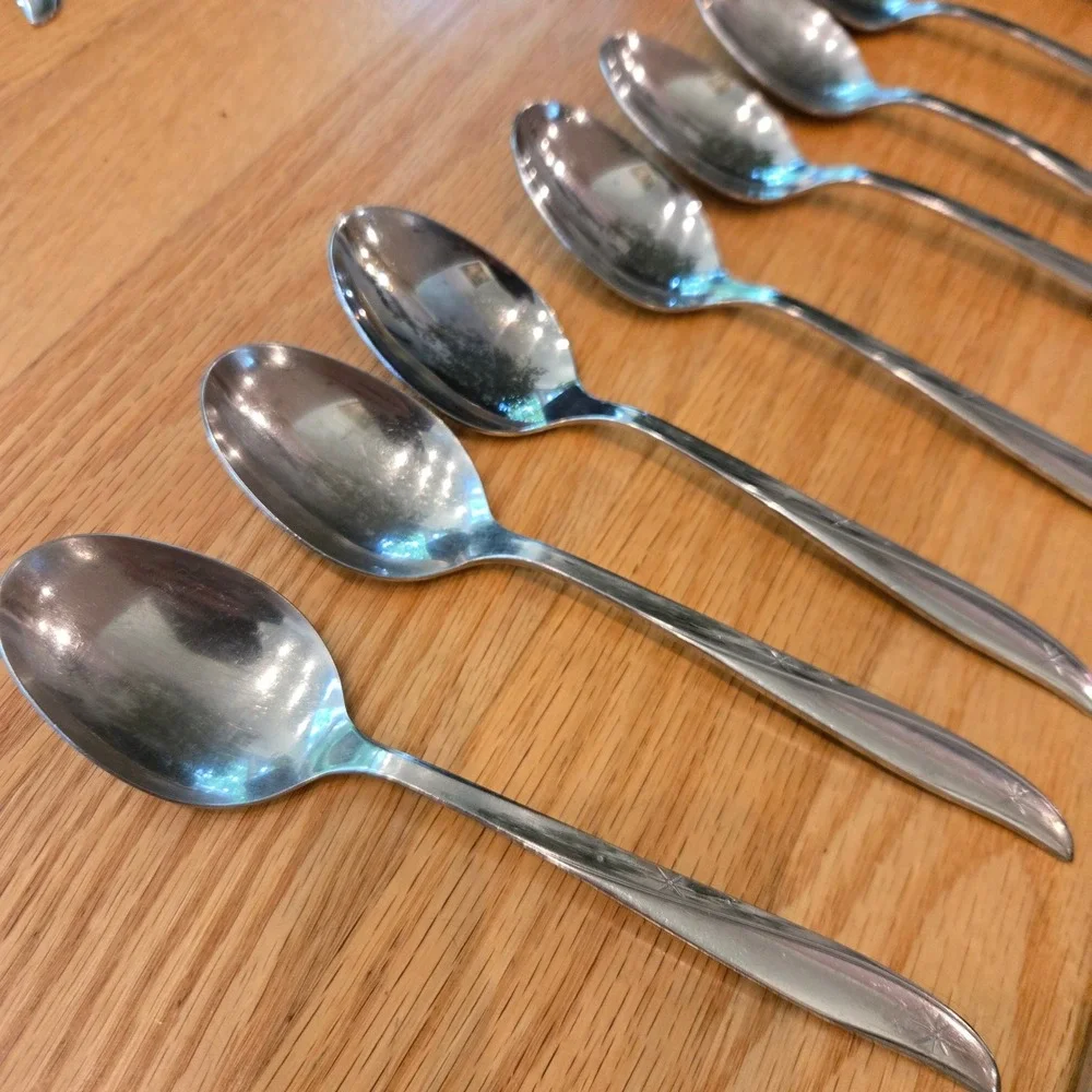 Oneida Flatware Set Community Twin Star 43pc Stainless MCM Forks 8 Place - READ